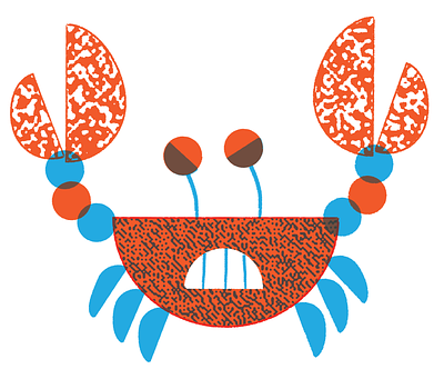 Crabby adobe illustrator crab editorial editorial illustration illustration litho pattern texture vector