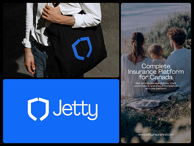 Jetty — Insurance Logo & Brand Identity brand design brand identity brand system branding design fintech insurance logo logo and branding logo concept logo design logo mark logo type minimal modern branding redesign saas tech branding visual identity