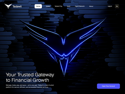 Tadawil landing page web design 3D animation 3d 3d animation 3d art ai agents e commerce finance fintech hero hero image hero section homepage icons landing landing page landingpage web web design web3 webdesign website