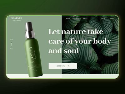 Silvenza | Skincare Website Design beauty brand beauty website brand website clean design cosmetics ecommerce landing page luxury design product page shopify skincare skincare brand ui design ui ux ux design web design web interface website design wellness