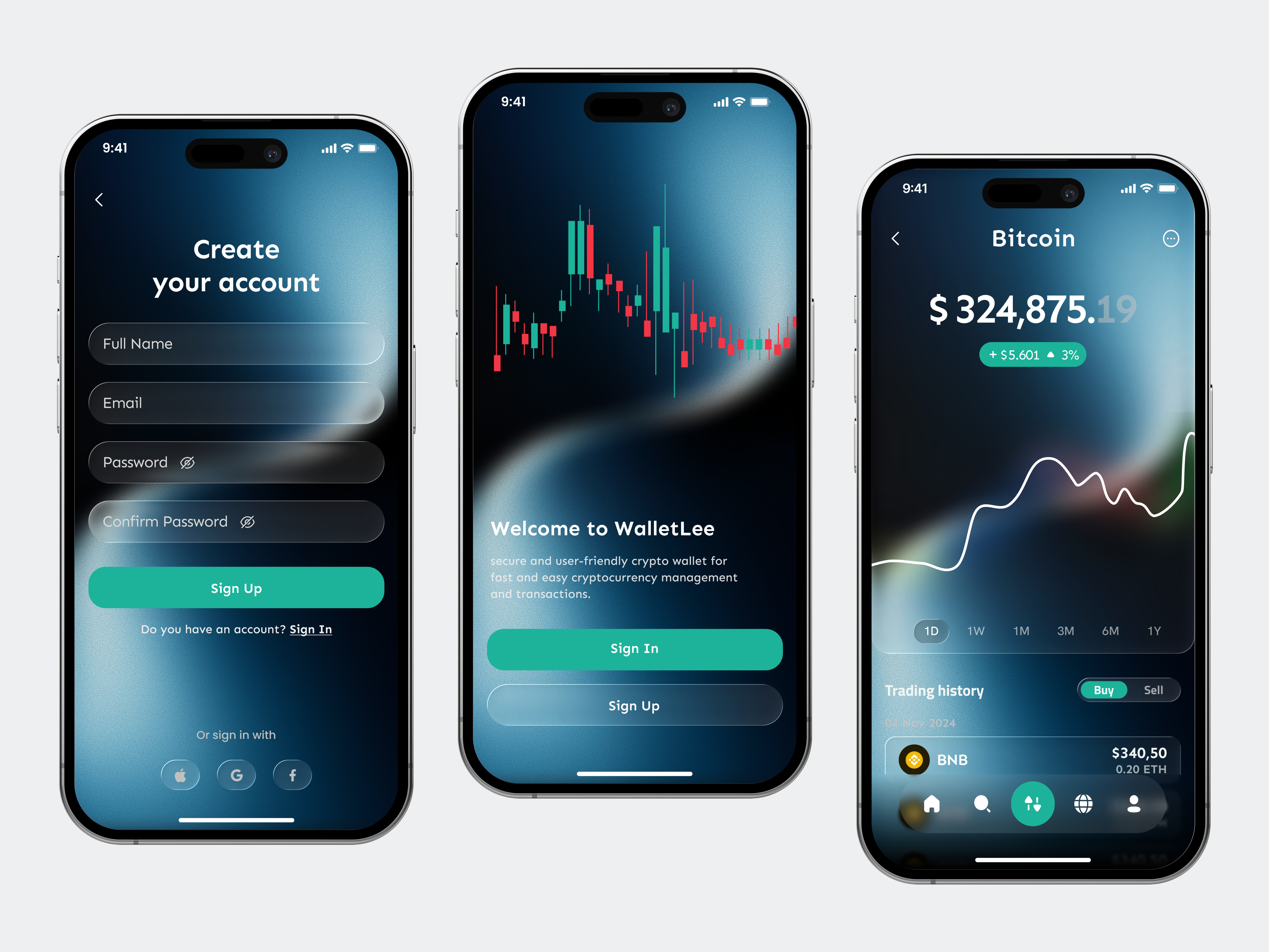 Example of Crypto Mobile App Design