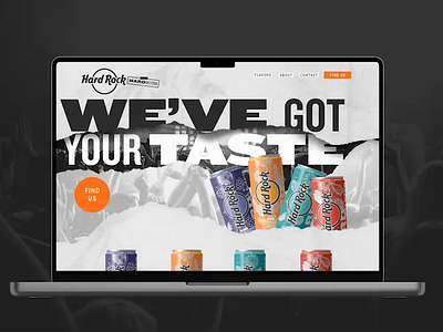 Hard Rock Hard Seltzer Site branding design grunge hard rock minneapolis minnesota mockup packaging rock and roll seltzer typography ui web design website