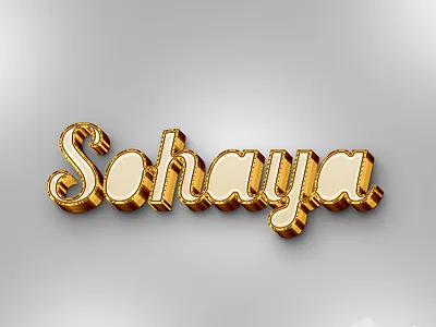 Sohaya in 3D Gold Script Effect 3d logo branding golg logo graphic design logo sohaya