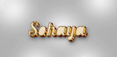 Sohaya in 3D Gold Script Effect 3d logo branding golg logo graphic design logo sohaya