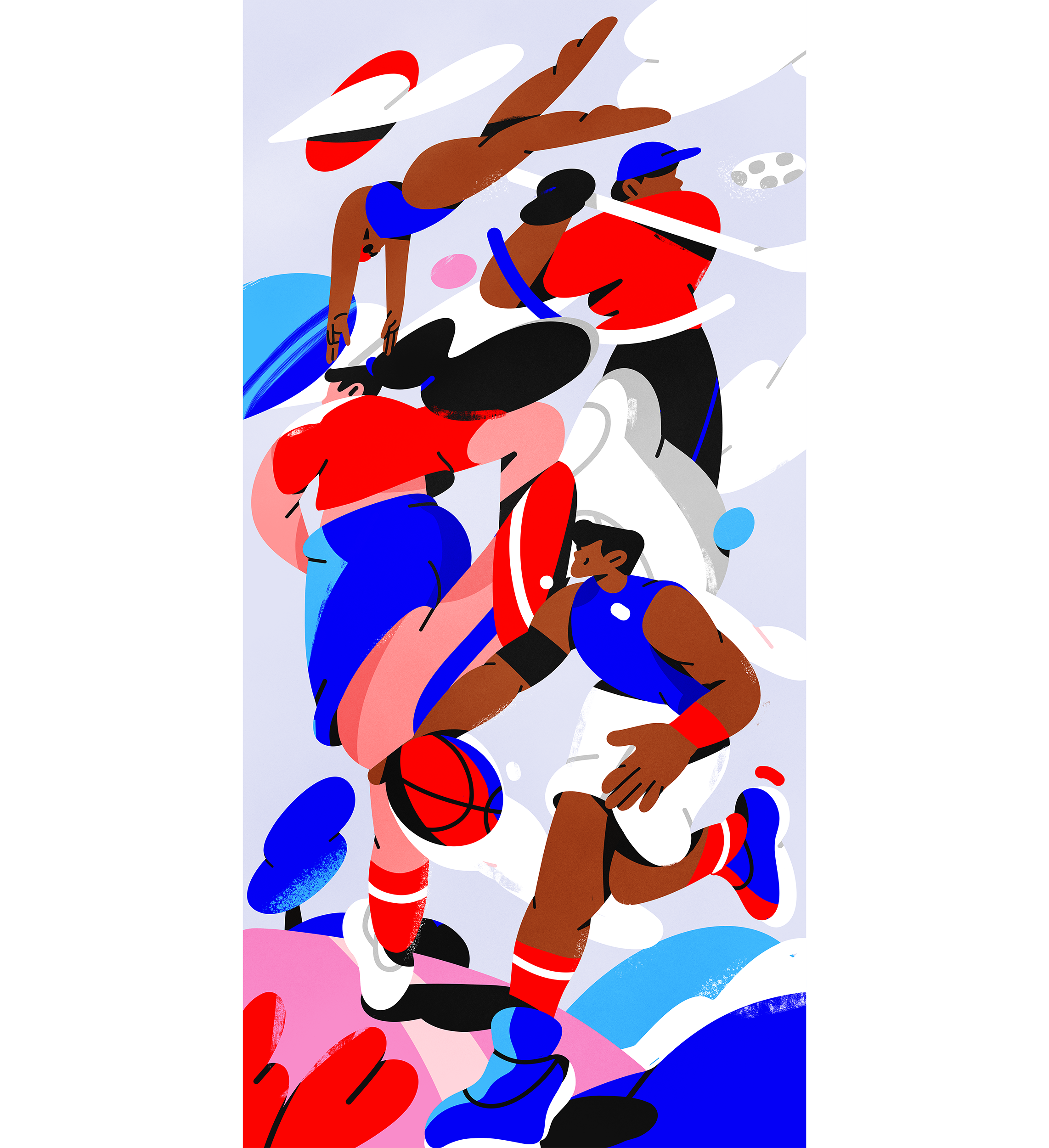 Sports Direct murals basketball golf mural people running sportillustrations sports sportsdirect