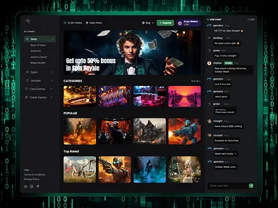 Game UI | Crypto Gaming App Design | Casino Game UI/UX blockchain game casino game ui crypto game design cryptocurrency dark ui design dashboard design game dashboard game ui design game uiux gaming ui motion graphics online game marketplace online gaming saas game ui ui ui animation ui design ux