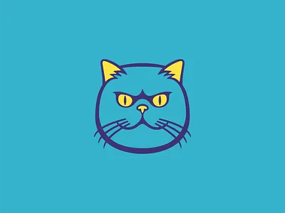 Confident Blue Cat Logo animal apparel blue branding cat character design fun identity illustration kids kitty logo mark pet playful symbol tech vector