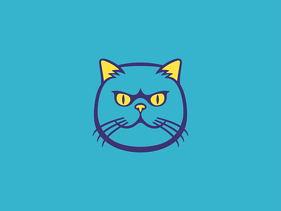 Confident Blue Cat Logo animal apparel blue branding cat character design fun identity illustration kids kitty logo mark pet playful symbol tech vector