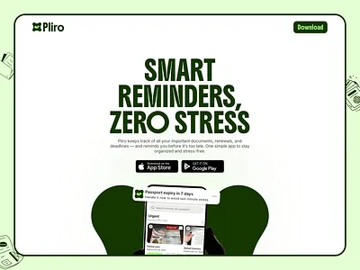 Pliro Mobile App webpage clean ui dashboard ui design framer home page design interaction design landing page minimal design mobile app modern ui responsive design saas website ui design uiux ux ux design web app web design webflow website website ui