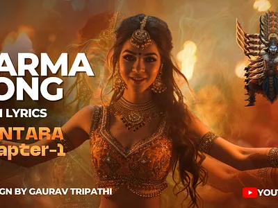 KARMA SONG KANTARA thumbnail 3d best design bhakti canva design design 2025 gaurav tripathi graphic design kantara karma motion graphics thumbnail youtube youtube thumbnail yt