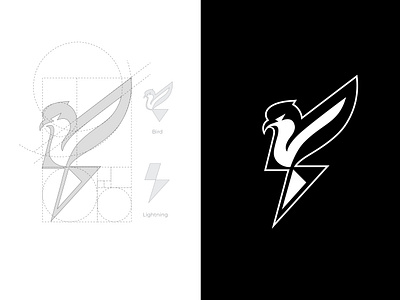 Bird + Lightning Logo bird bird logo branding creative eagle golden ratio graphic design hawk icon identity logo logo design logo guideline logo ideas mark symbol