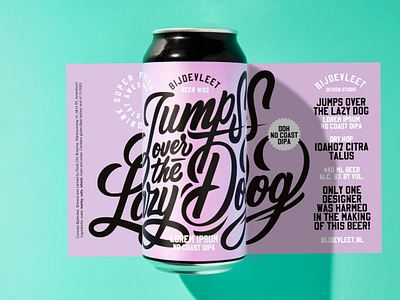 Jumps Over The Lazy Dog - Lorem Ipsum No Coast DIPA beer design handlettering logodesign packaging packagingdesign script typography