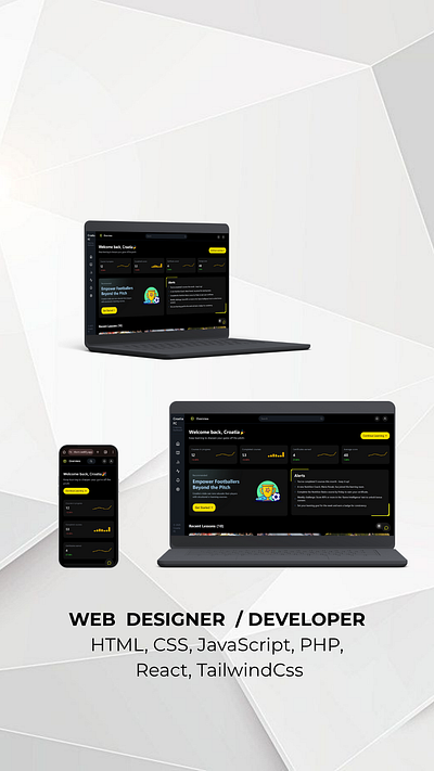 Modern Sport E-learning Web Dashboard (UI/UX) interface design react tailwindcss web design