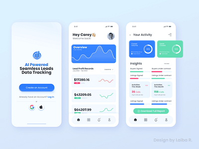 Leads Data Tracking & Analytics Dashboard, SaaS App UI Design analytics app app screen branding dashboard ui ux
