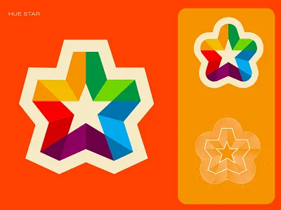 HUE STAR alex seciu branding colored star exprimart geometric star logo design logo designer poster rainbow logo star star logo