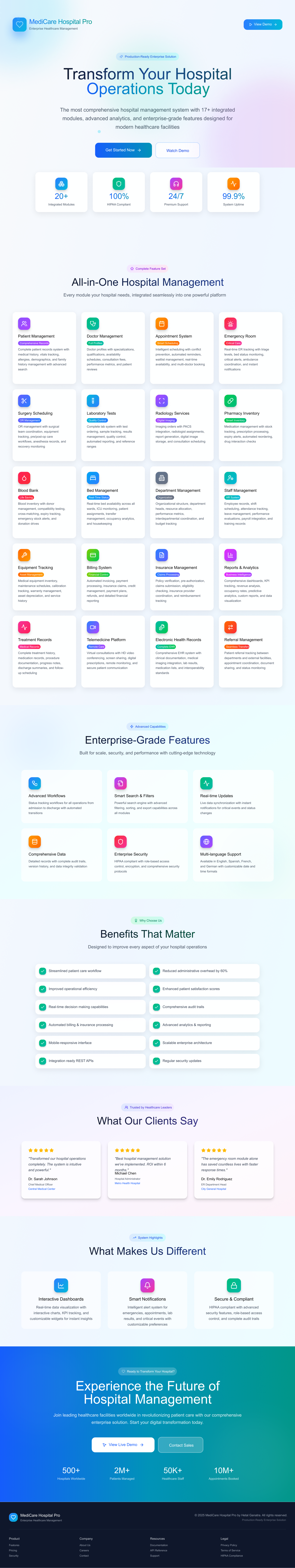 MediCare Hospital Pro graphic design hospital medical patient ui uiux