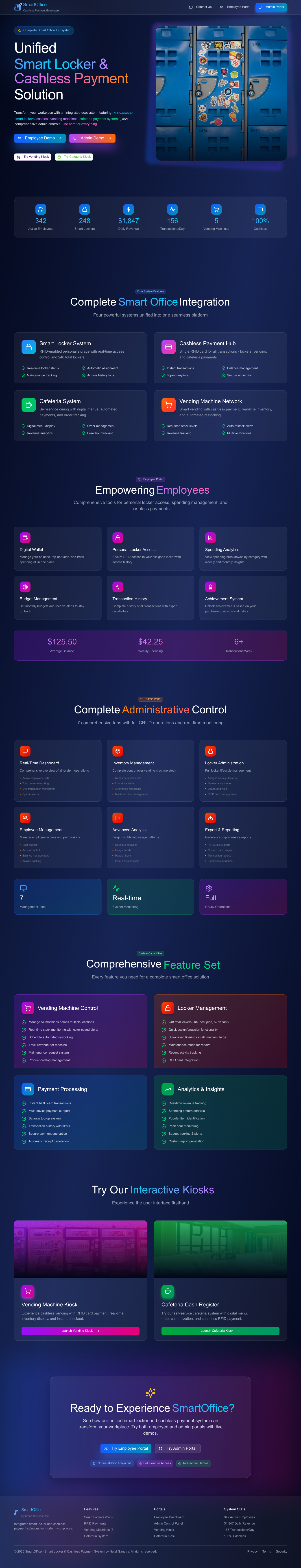 Smart Office: Smart Locker & Cashless Payment Solution cafeteria smart locker smart office ui uiux vending machine web design