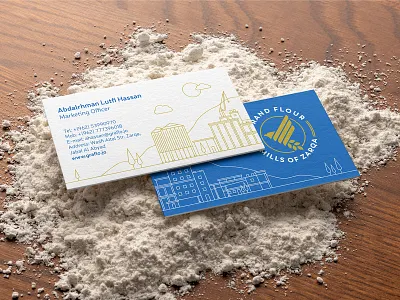 Branding for flour factory branding card factory flour graphic design illustration logo monoline