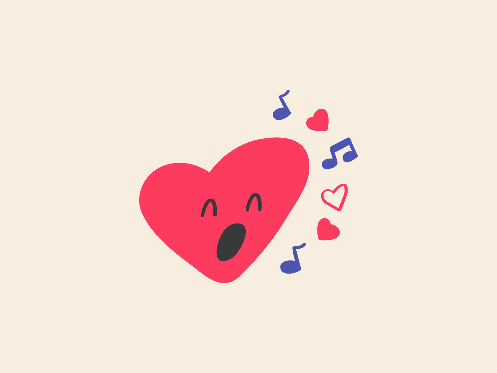 Love Song Character branding cute mascot dating app design emoji graphic design icon illustration logo love mark metaphor minimal music romantic song symbol