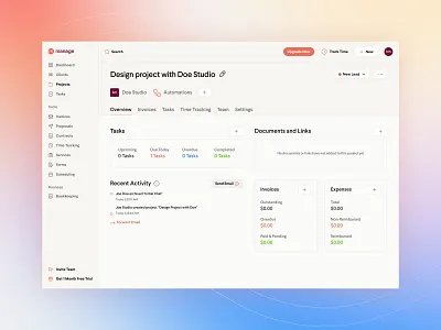 Business Management Software – Project Dashboard business management dashboard crm dashboard dashboard design dashboard ux design product design project dashboard design saas dashboard uiux designer