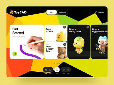 3D Creation App UI - Playful Web App Design 3d app 3d design 3d modelling app app ui design cartoonstyle colorful ui creative app edtech design figma design illustration ui kids app design kids interface learning app playful ui product design ui animation ui design ui ux ux design web app design