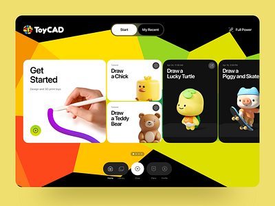 3D Creation App UI - Playful Web App Design 3d app 3d design 3d modelling app app ui design cartoonstyle colorful ui creative app edtech design figma design illustration ui kids app design kids interface learning app playful ui product design ui animation ui design ui ux ux design web app design