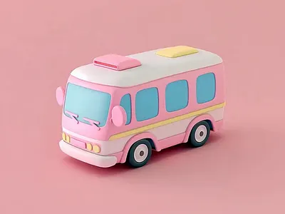 Cute Bus 3D Cartoon Animation | 3D Motion Graphic 3d 3d animation 3d bus 3d motion graphic 3d render bus cute design graphic design illustration motion graphics pastel render soft style
