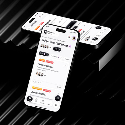 Taskly — Project Management App app appdesign branding dashboard design graphic design illustration logo mobileapp modern productifity responsive ui vector
