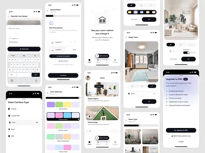 RoomCraft AI ai ai design generative ai home design interior design mobile paint walls product design redesign flow room ux wall