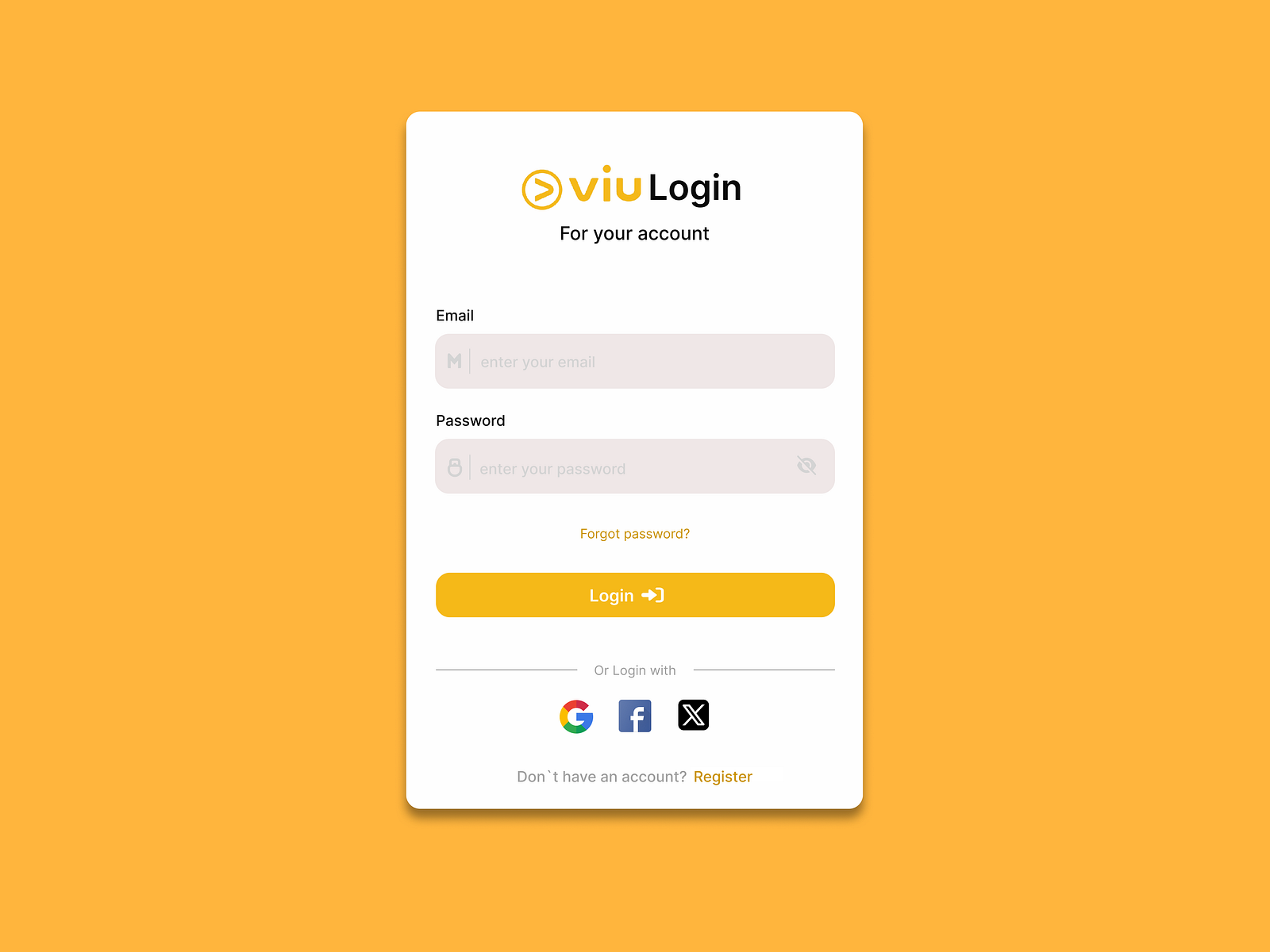 Viu Register & Login UI Design by Nawang on Dribbble