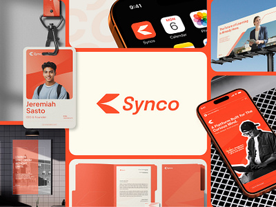 Synco - AI Education Online Course Platform Brand Mockup brand guideline brand identity branding business creative logo education app graphic design learning platform logo designer logos mark marketing minimalist logo mockup modern logo playful professional startup typography visual identity