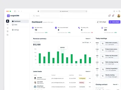 📊 CRM Dashboard UI Design analyticsui businessdashboard clean ui design cleanlayout crmdashboard crmuidesign dashboard datavisualizationui figm expert leadmanagementui productdesign responsivedashboard saasdashboard salesdashboardui salesmanagementui ui design ux design web design webapp design webappdesign