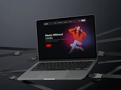 Music Streaming Landing Page – Dark UI dark ui figma landing page landingpage modern ui music app music streaming product design ui ui design web design