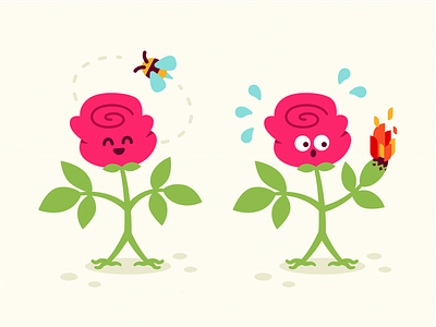 Valentine's day Rose Mascot bee branding cartoon character cute digital fire flat floral flower funny garden illustration logo mascot nature rose sweet valentines day vector