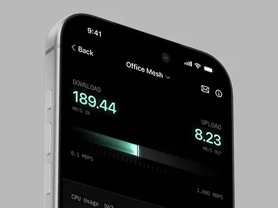 Mesh Wifi System iOS app design gray minimal ui ux