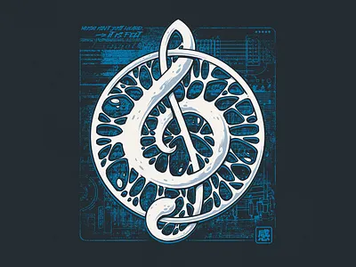 Music within graphic design illustration music musician t shirt tee typography