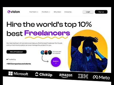 Web header design - Freelance Website clash display cleandesign colorful desktop figma fonts freelancer hero herosection landingpage layout modern neat reponsivedesign typography ui userinterface web header website