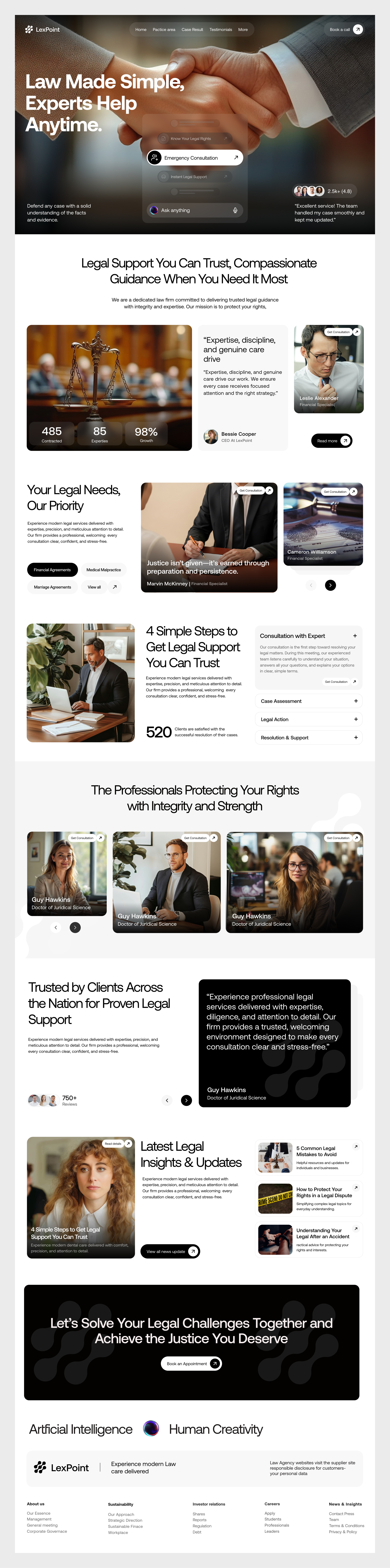 Example of Legal Services Landing Page & Website