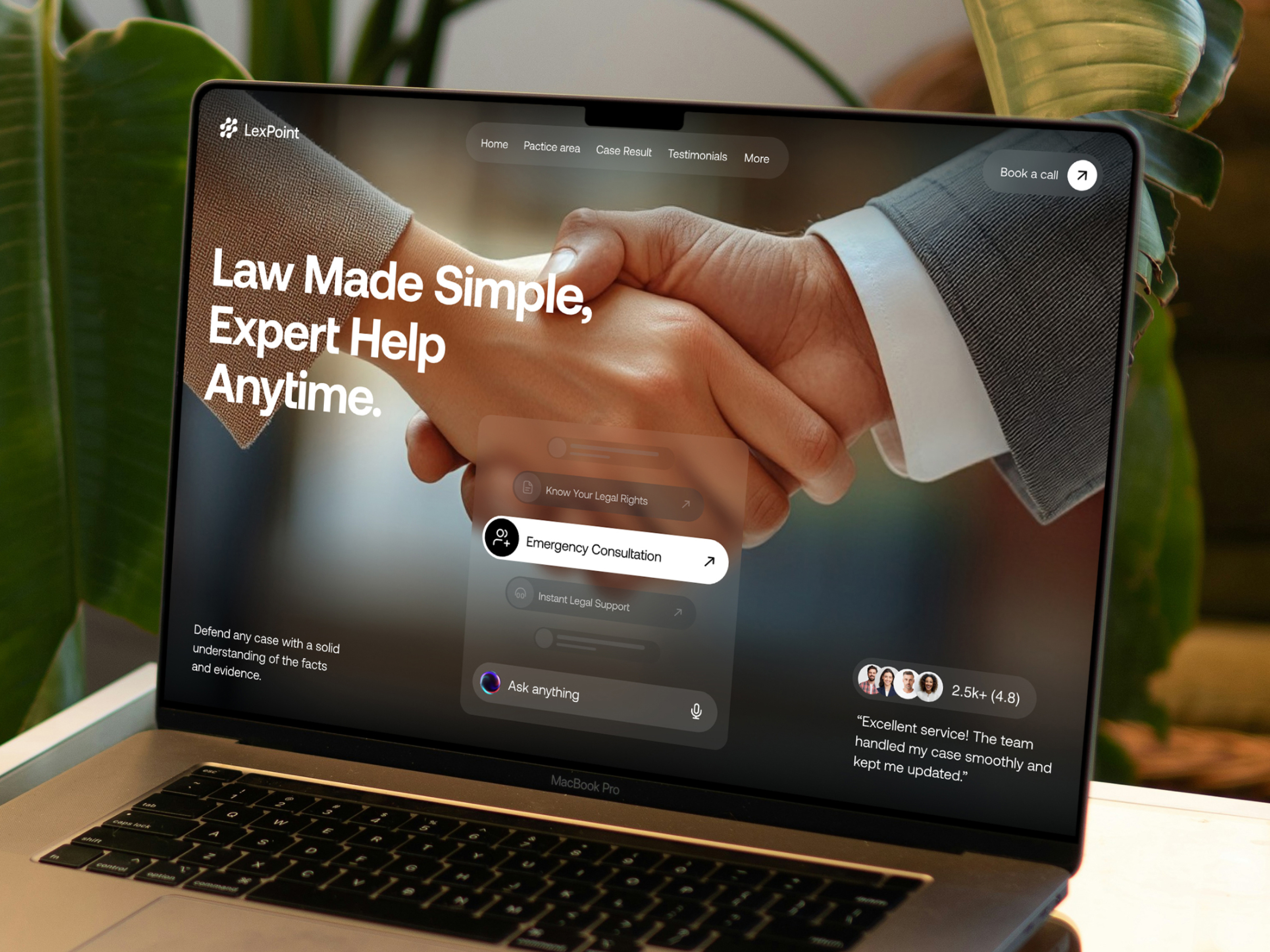 Example of Legal Services Landing Page & Website