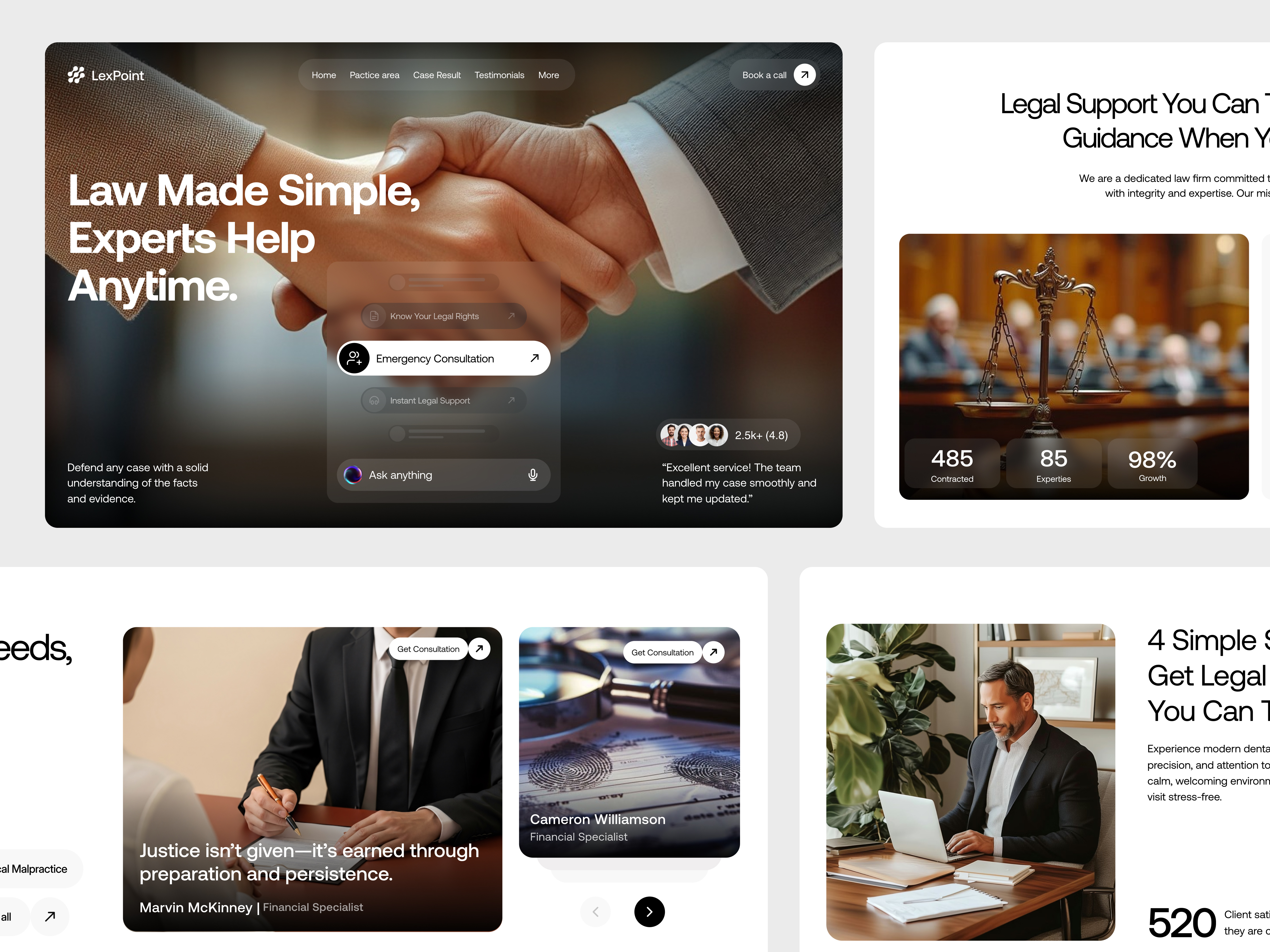 Example of Legal Services Landing Page & Website