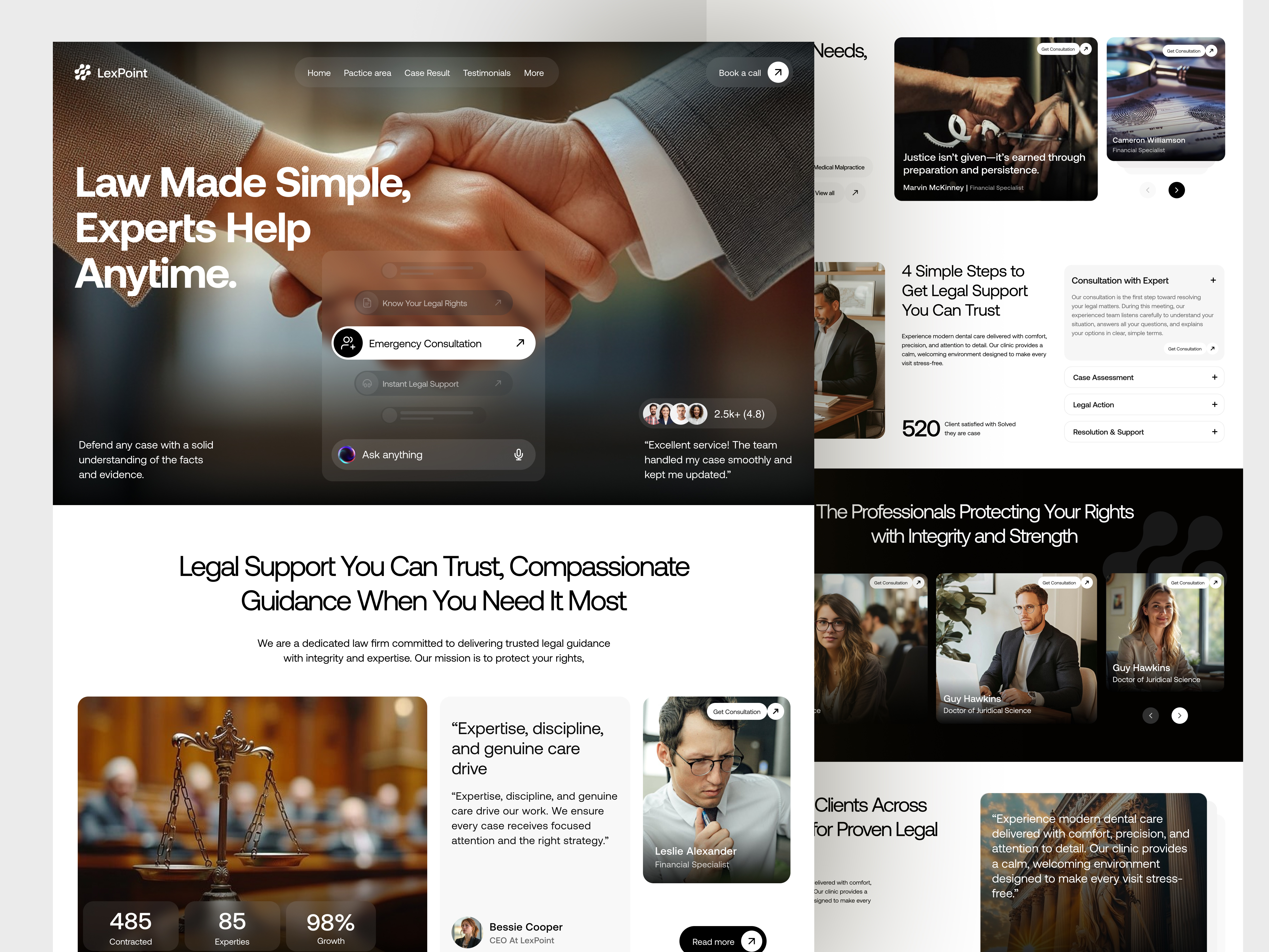 Example of Legal Services Landing Page & Website