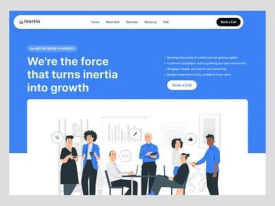 Inertia Growth – Digital marketing agency website b2b branding design digital marketing graphic design homepage interface landing page logo design product design saas service startup ui user experience ux web web development web ui website design