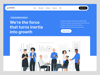Inertia Growth – Digital marketing agency website b2b branding design digital marketing graphic design homepage interface landing page logo design product design saas service startup ui user experience ux web web development web ui website design