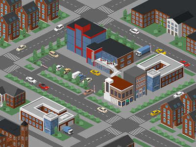 Isometric City - Restaurant 2.5d illustration isometric template vector