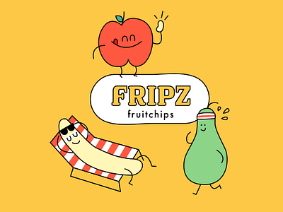Fripz fruit chips branding illustration branding graphic design illustration vector