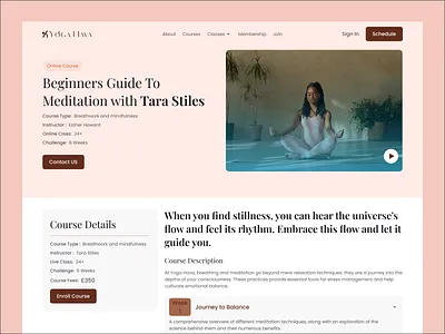 YogaHava – Yoga & Wellness Online Class Landing Page Design clean ui conversion focused ui fitness website ideatedlab meditation app minimal ui modern ui online class ui responsive design ui ux design user experience web design website ui wellness landing page wellness ui yoga app design yoga landing page yoga ui ux
