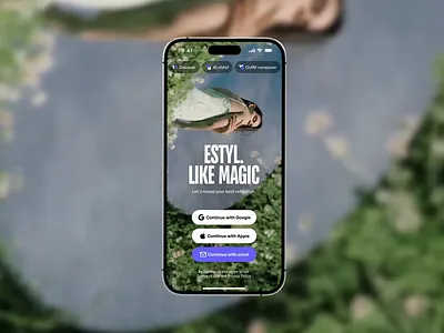 AI Fashion App — Mobile Onboarding Screen animation app design mobile ui