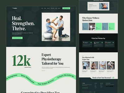 Healers - therapy and psychology Figma Template chiropractors design health orthopedics physiotherapists therapists ui webflow webflow template wellness