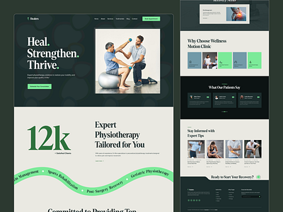 Healers - therapy and psychology Figma Template chiropractors design health orthopedics physiotherapists therapists ui webflow webflow template wellness