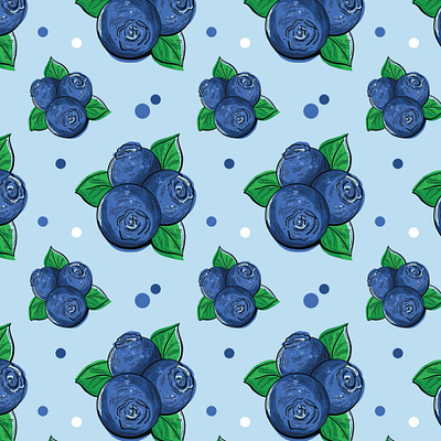Blueberry Pattern Design blue blueberries blueberry branding design fabric food fruit healthy illustration illustration art illustrator packaging pattern pattern design print repeat superfood surface design textile